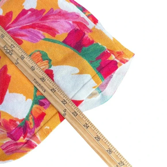 Chico's Open Front Colorful Lightweight Floral Cardigan Women Size 2 L Layering - Picture 8 of 8